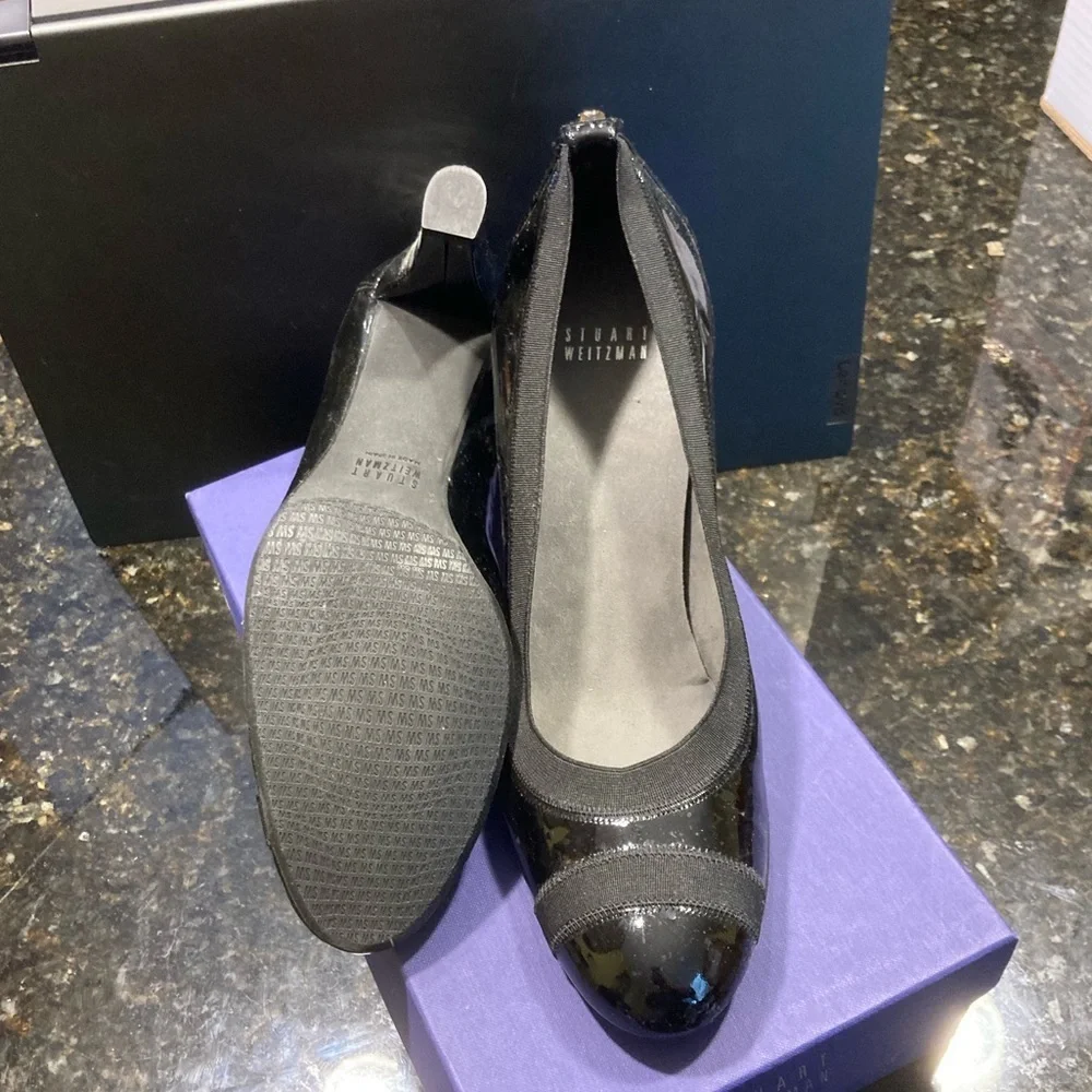 Stuart Weitzman Black Patent Pumps - 10.5 Like New